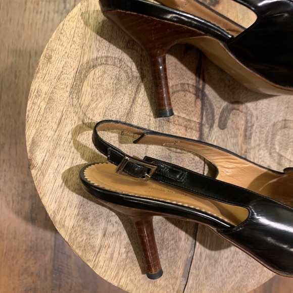 Gucci Black Leather Slingback Heels Size 5B - Picture 8 of 11
